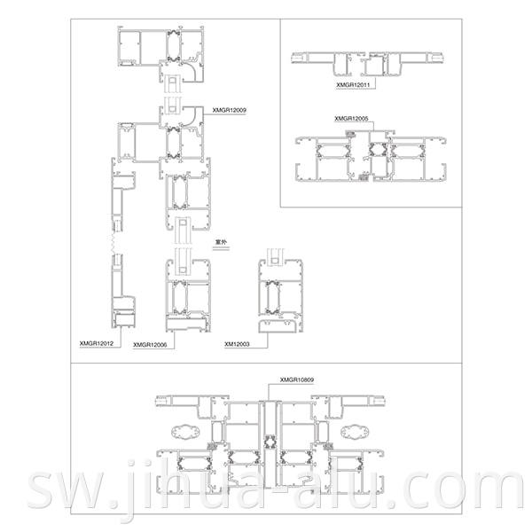 Aluminum XMGR108 Insulated Window Yarn One Assembly Structure